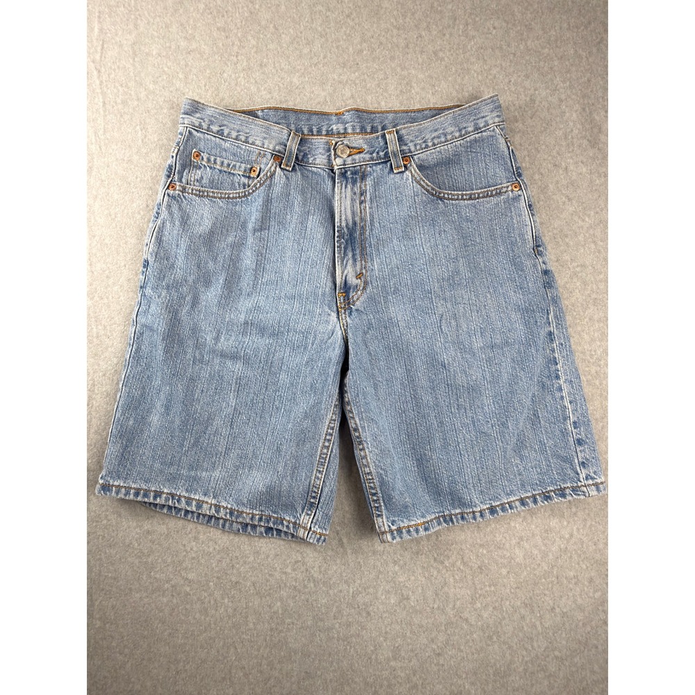 Vtg Levis 550 Mens Relaxed Fit Denim Shorts Light Wash Blue 100 Cotton W33 Jorts